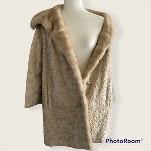 St. Moritz vintage 60’s floral faux fur overcoat